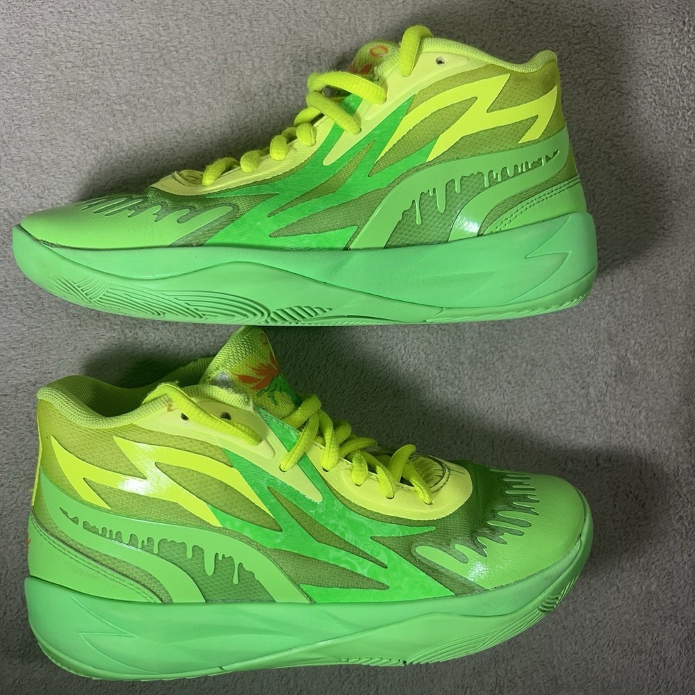 Size 5.5 (GS) - PUMA MB.02 x Nickelodeon x LaMelo Ball Mid Slime 2022